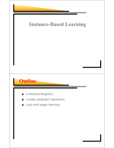 Instance-Based Learning Outline