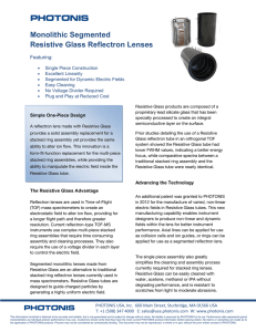 Monolithic Segmented Resistive Glass Reflectron Lenses