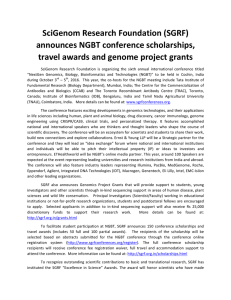 SciGenom Research Foundation (SGRF) announces NGBT