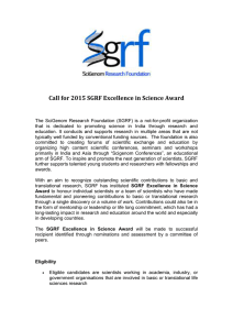Call for 2015 SGRF Excellence in Science Award