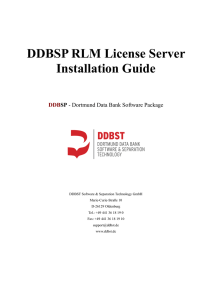 DDBSP RLM License Server Installation Guide