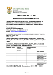 INVITATION TO BID - Department of Environmental Affairs
