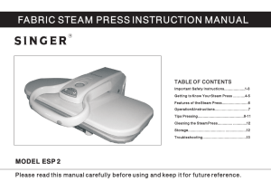 fabric steam press instruction manual