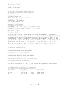 Page 1 of 7 Tin-Silver Alloys Safety Data Sheet 1. Product and