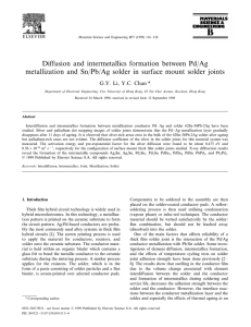 Diffusion and intermetallics formation between Pd/Ag metallization