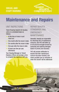 Maintenance and Repairs - Yukon Housing Corporation