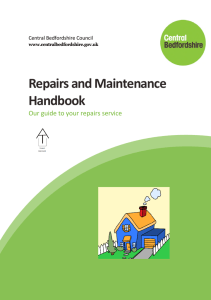 Repairs and Maintenance Booklet