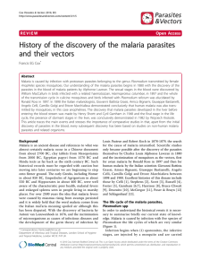 History of the discovery of the malaria parasites and their vectors
