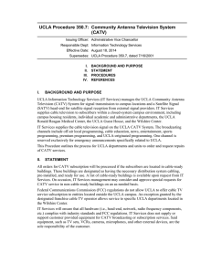 UCLA Procedure 350.7: Community Antenna Television System