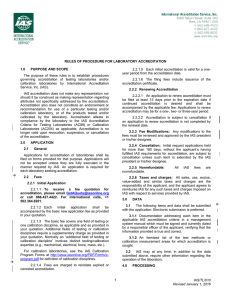Rules of Procedure for Laboratory Accreditation