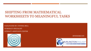 Shifting From Worksheets to Meaningful Tasks Part 1