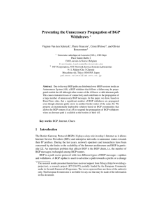 Preventing the Unnecessary Propagation of BGP Withdraws