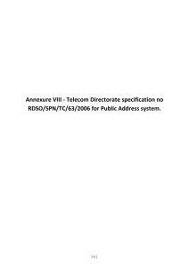 Telecom Directorate specification no RDSO/SPN/TC/63/2006 for