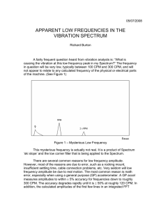 APPARENT LOW FREQUENCIES IN THE VIBRATION SPECTRUM