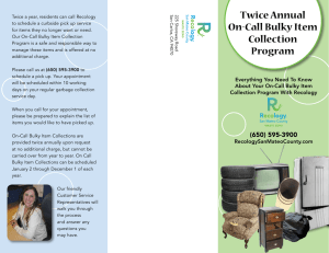 Twice Annual On-Call Bulky Item Collection Program