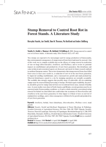 Stump removal to control root rot in forest stands. A literature study