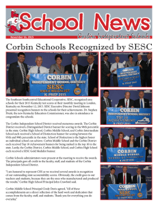 Corbin Independent Schools Corbin Schools Recognized by SESC
