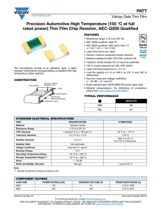 Thin Film Chip Resistor, AEC-Q200 Qualified