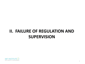 ii. Failure of Regulation and supervision