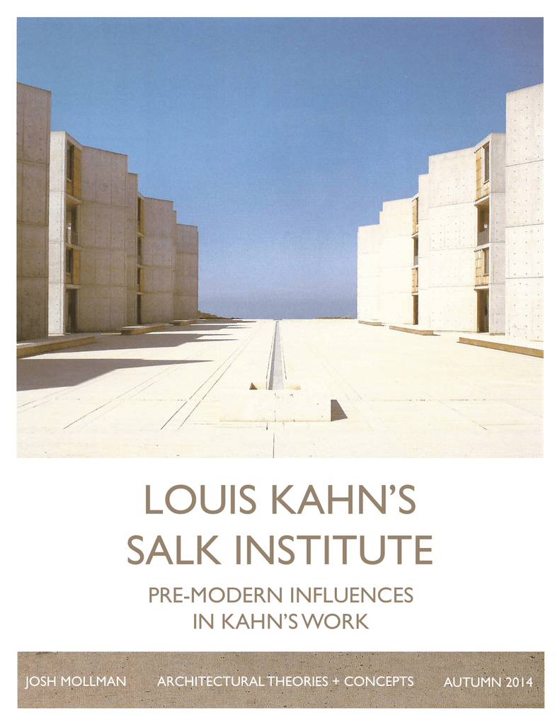 Louis Kahn, Salk Institute for Biological Studies (1959-1965)