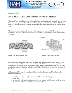 RAM Trus-T-Lift ACME Thread Screw vs. Ball Screws