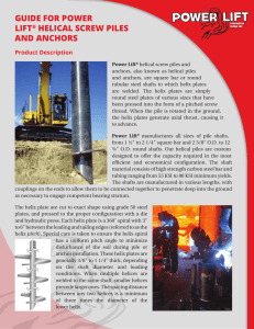 GUIDE FOR POWER LIFT® HELICAL SCREW PILES AND ANCHORS