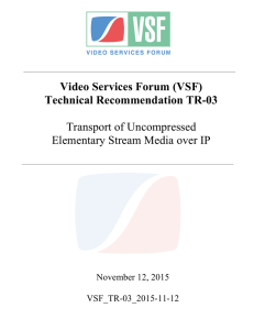 Video Services Forum (VSF) Technical Recommendation TR