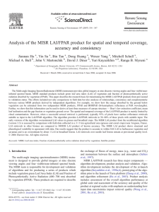 Analysis of the MISR LAI/FPAR product for spatial and temporal