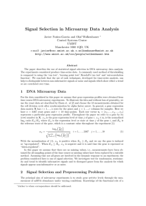 Signal Selection in Microarray Data Analysis