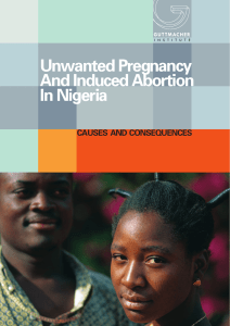 Unwanted Pregnancy and Induced Abortion in Nigeria: Causes and