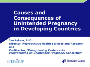 Causes and consequences of unintended pregnancy in developing