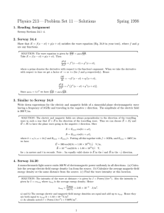 Physics 213 — Problem Set 11 — Solutions Spring 1998