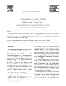 Notions of input to output stability