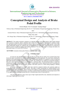 Conceptual Design and Analysis of Brake Pedal Profile