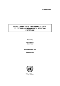 Effectiveness of the International Telecommunication Union regional