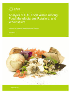 Analysis of U.S. Food Waste Among Food Manufacturers, Retailers