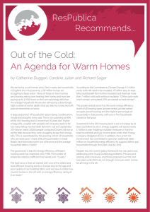 Out of the Cold: An Agenda for Warm Homes