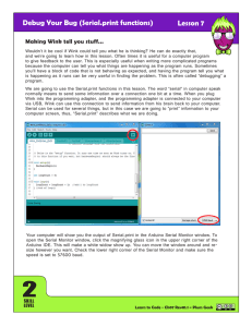 Debug Your Bug (Serial.print functions) Lesson 7