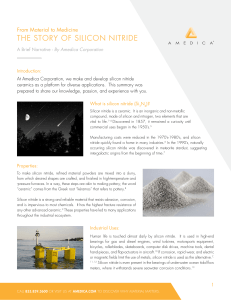 THE STORY OF SILICON NITRIDE