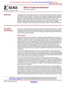 WP101: The XPLA1 Family Architecture