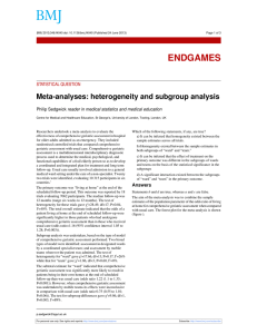 Meta-analyses: heterogeneity and subgroup analysis