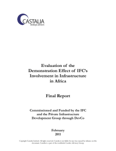 Evaluation of the Demonstration Effect of IFC`s Involvement in