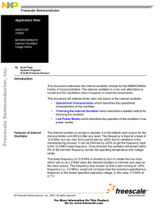 AN2312/D: MC68HC908QY4 Internal Oscillator Usage Notes