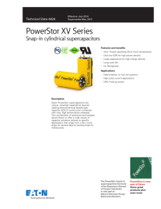 PowerStor XV Supercapacitor Data Sheet # 4424