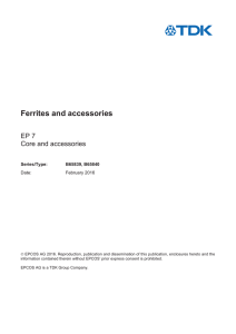 Ferrites and accessories - EP 7 - Core and accessories