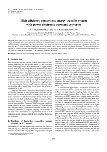High efficiency contactless energy transfer system with power