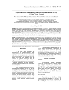 Physicochemical Properties Of Isotropic Region In Tween 80/Brij 30