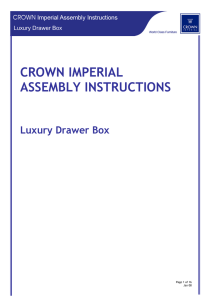 CROWN IMPERIAL ASSEMBLY INSTRUCTIONS Luxury Drawer Box