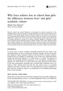 Why boys achieve less at school than girls: the