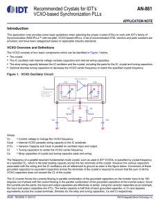 Recommended Crystals for IDT`s VCXO